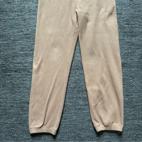 Reformation Pants Women Medium Tan Waffle Joggers Sweatpants Organic Cotton USA - Picture 5 of 15